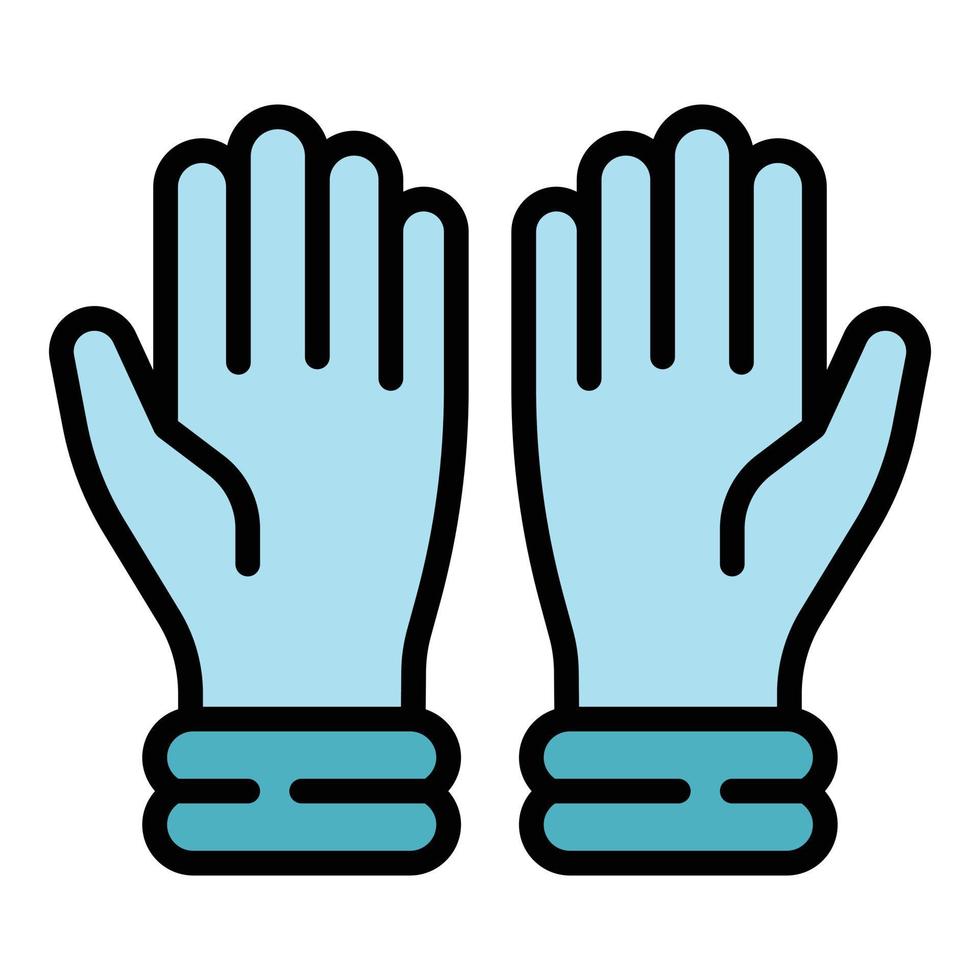Dust medical gloves icon color outline vector