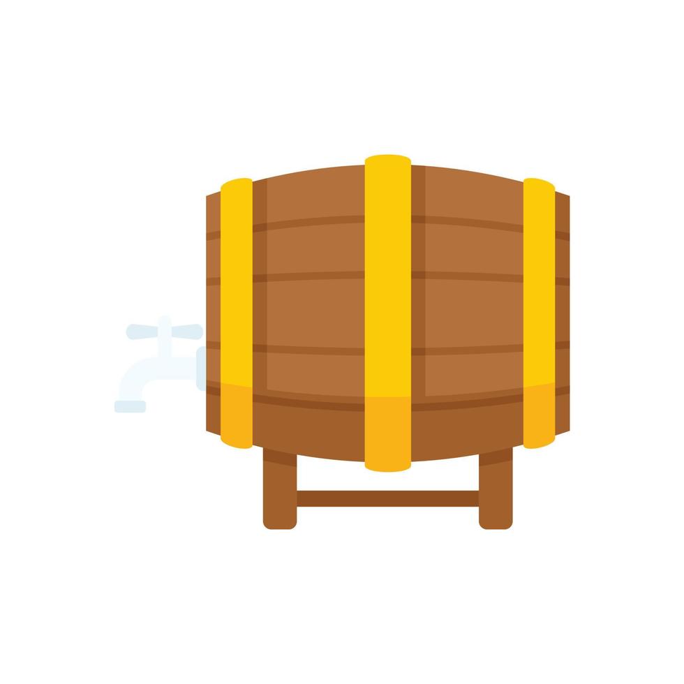 Wine barrel icon flat isolated vector