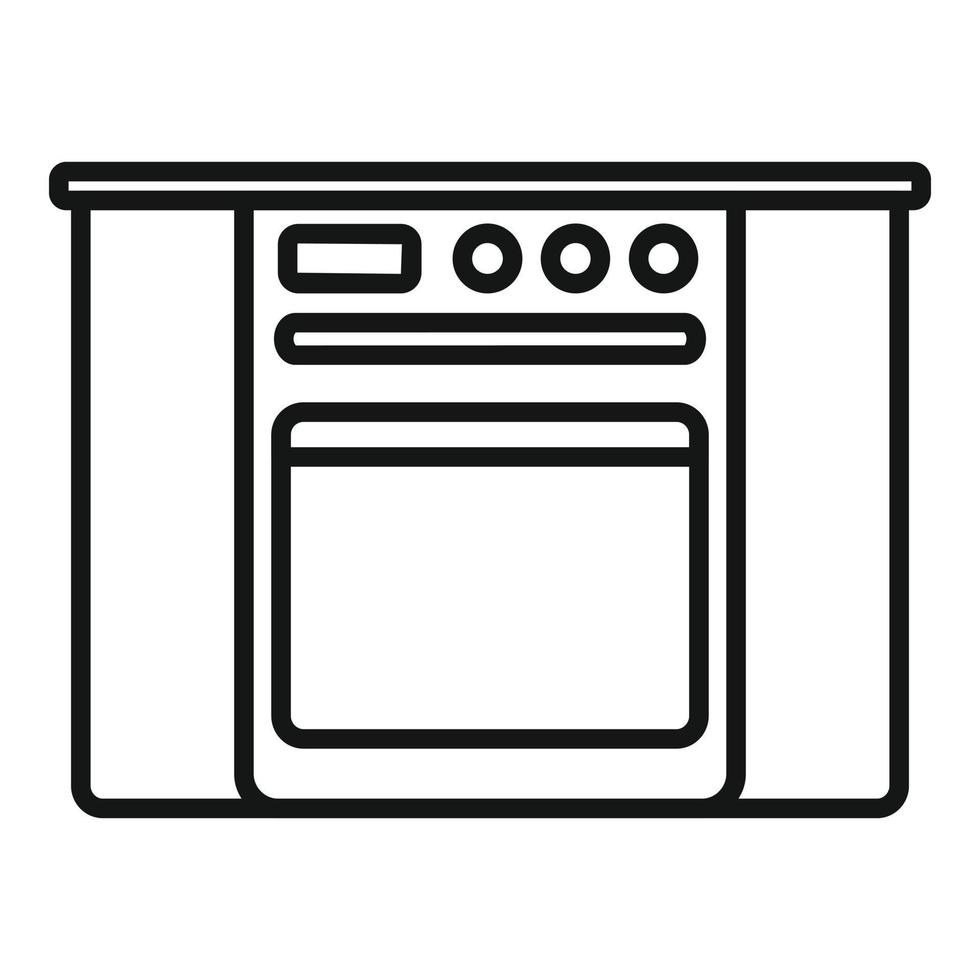 vector de contorno de icono de estufa de cocina. diseño de interiores