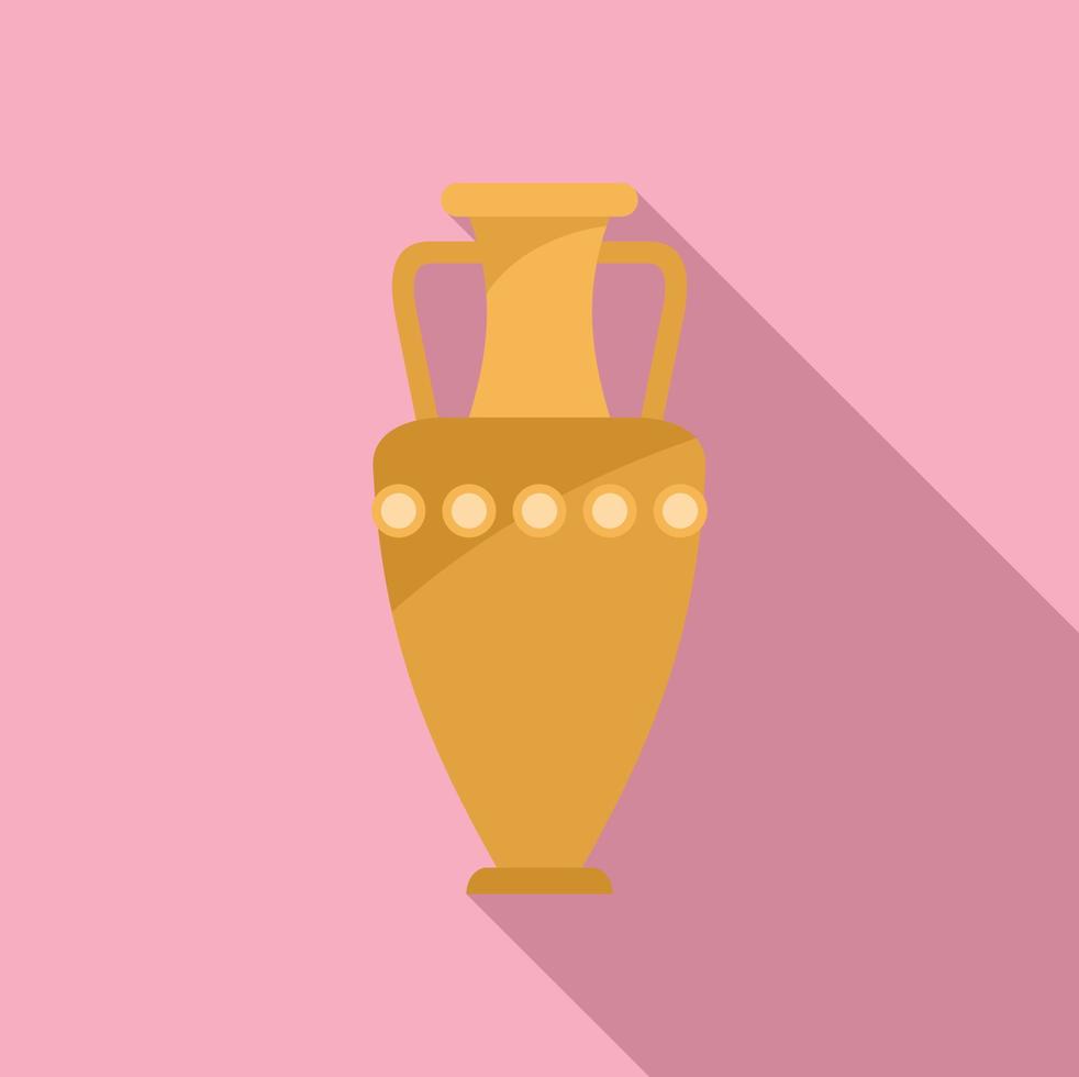 Earthenware amphora icon flat vector. Ancient vase vector