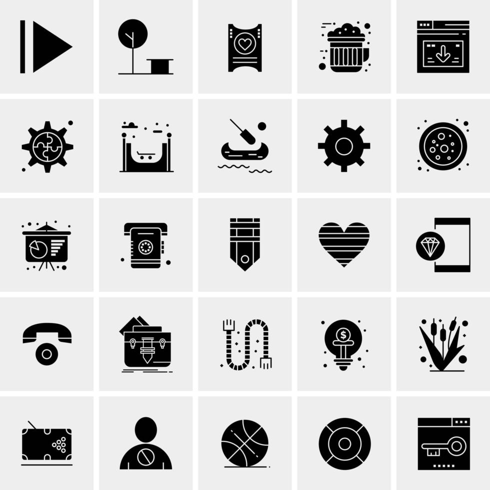 25 iconos de negocios universales vector ilustración de icono creativo para usar en proyectos relacionados con la web y dispositivos móviles