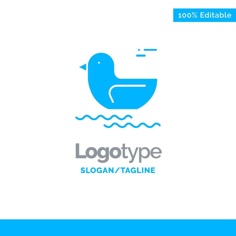 pato río Canadá plantilla de logotipo sólido azul lugar para el eslogan vector