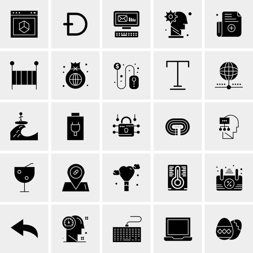 25 iconos de negocios universales vector ilustración de icono creativo para usar en proyectos relacionados con la web y dispositivos móviles