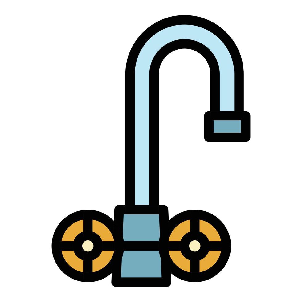 Classic faucet icon color outline vector