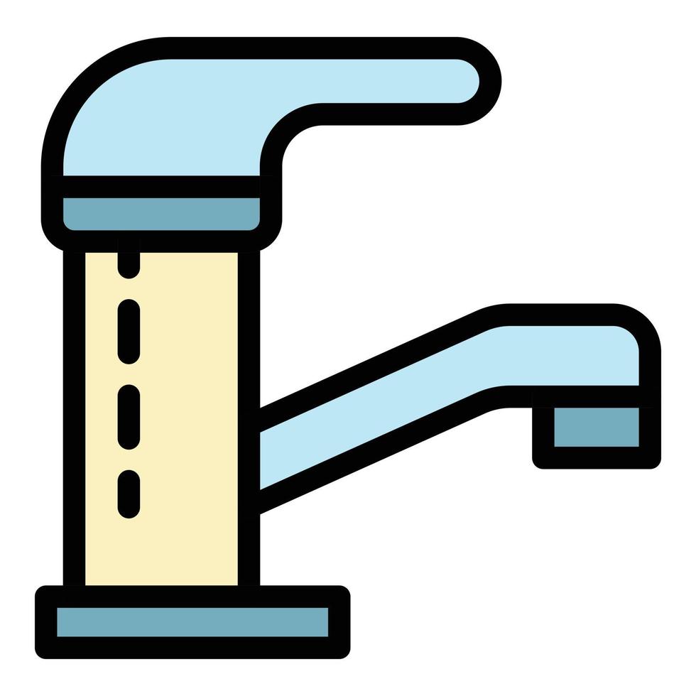 Closed water tap icon color outline vector