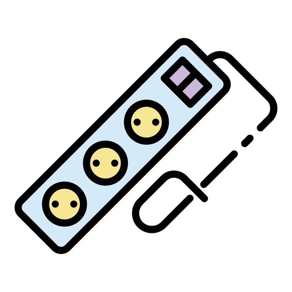 Tripled wire socket icon color outline vector