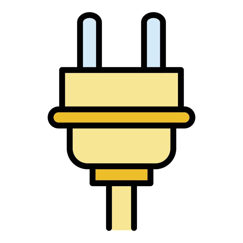 Plug cable icon color outline vector