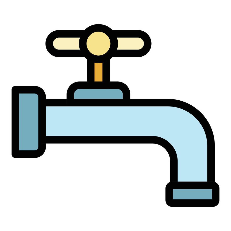 Sanitary faucet icon color outline vector