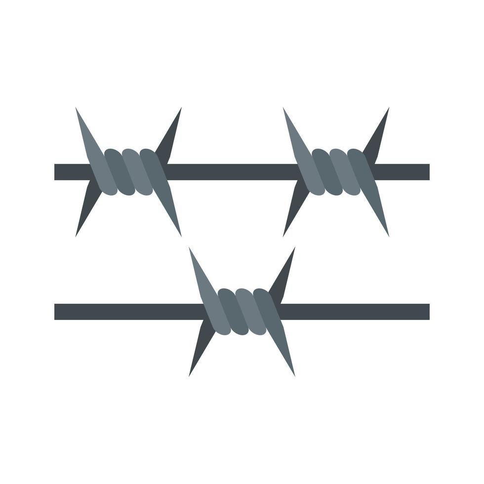 Prison spike wire icon flat isolated vector