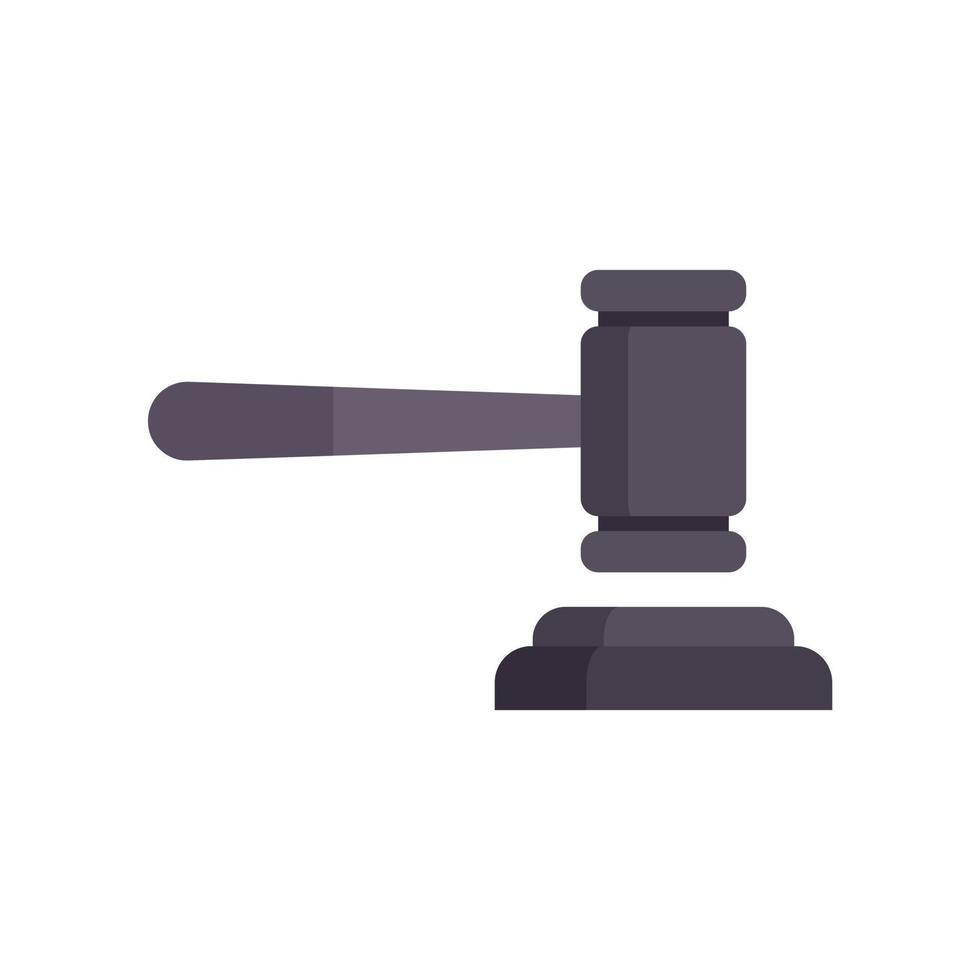 Judge gavel icon flat isolated vector