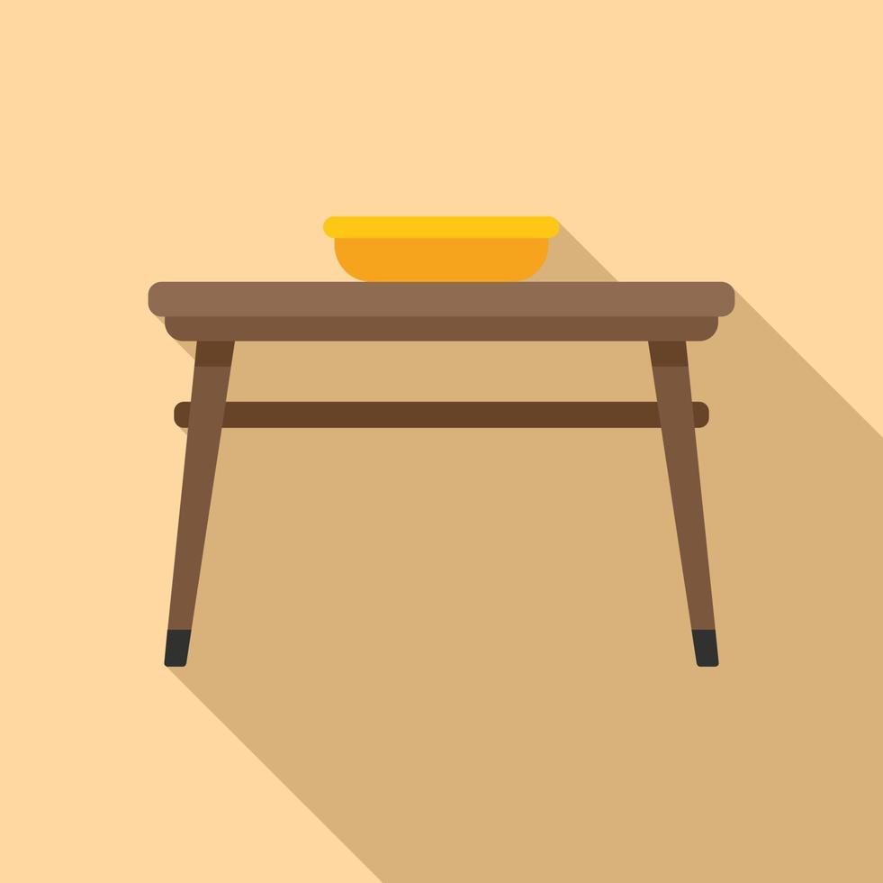 Food table icon flat vector. Home furniture vector