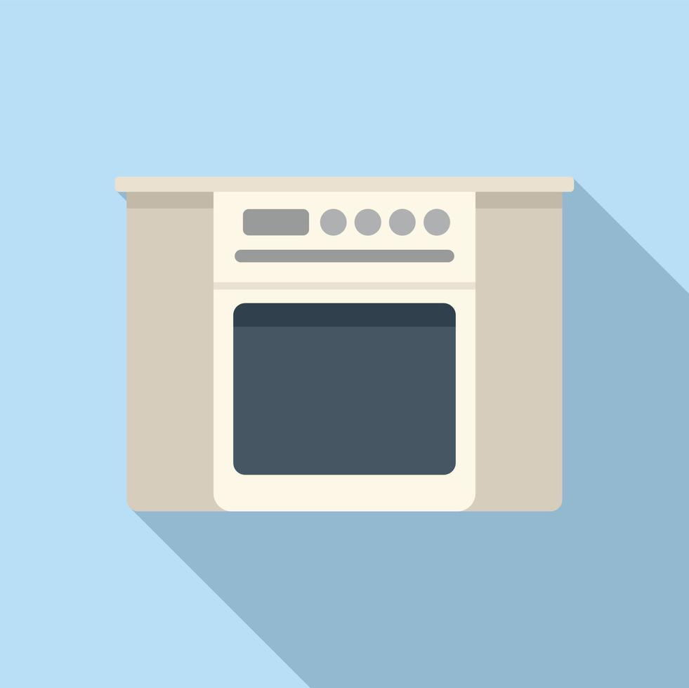 Kitchen stove icon flat vector. Interior design vector