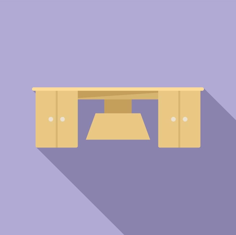 Wood furniture icon flat vector. Interior design vector