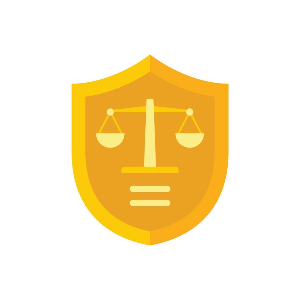 Prosecutor shield icon flat isolated vector