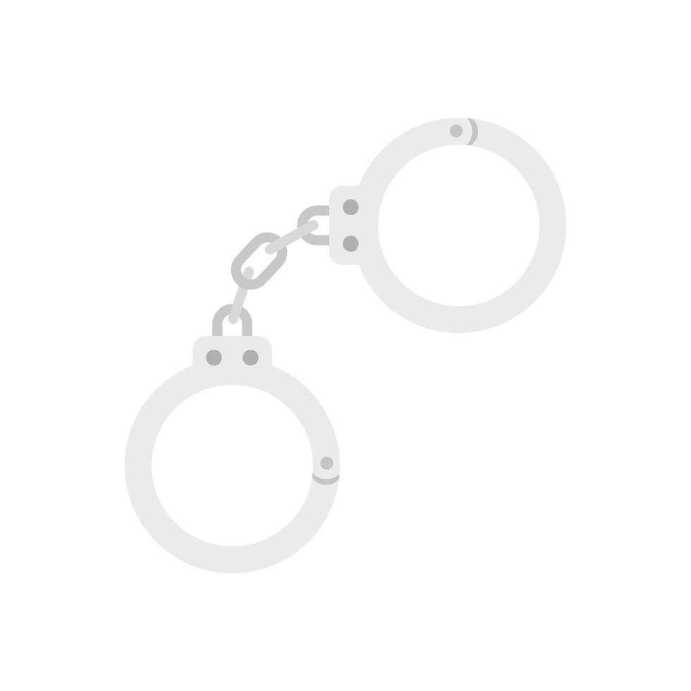 Prosecutor handcuffs icon flat isolated vector