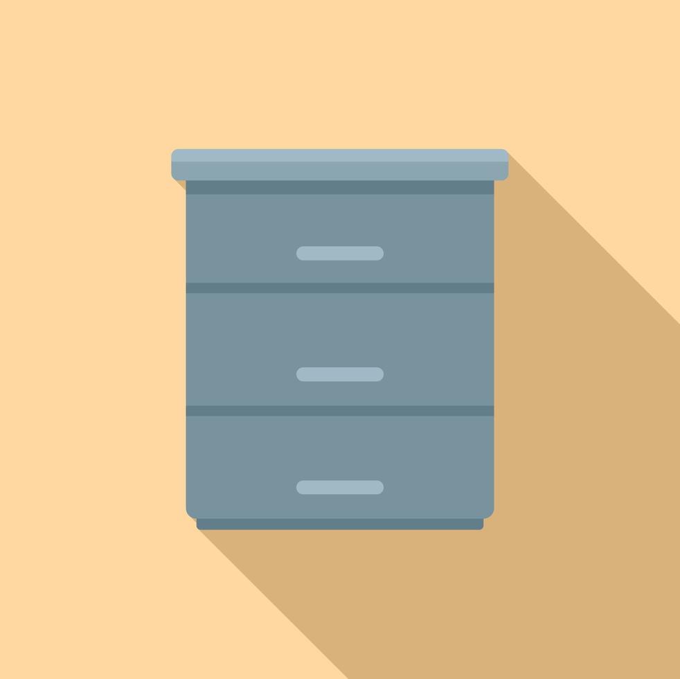 Drawer icon flat vector. Interior design vector