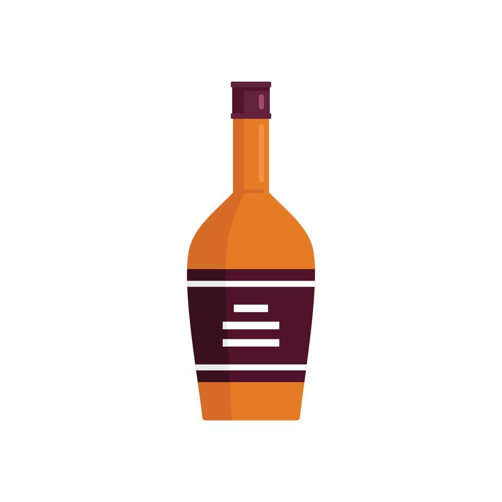 Bourbon bottle drink icon flat isolated vector