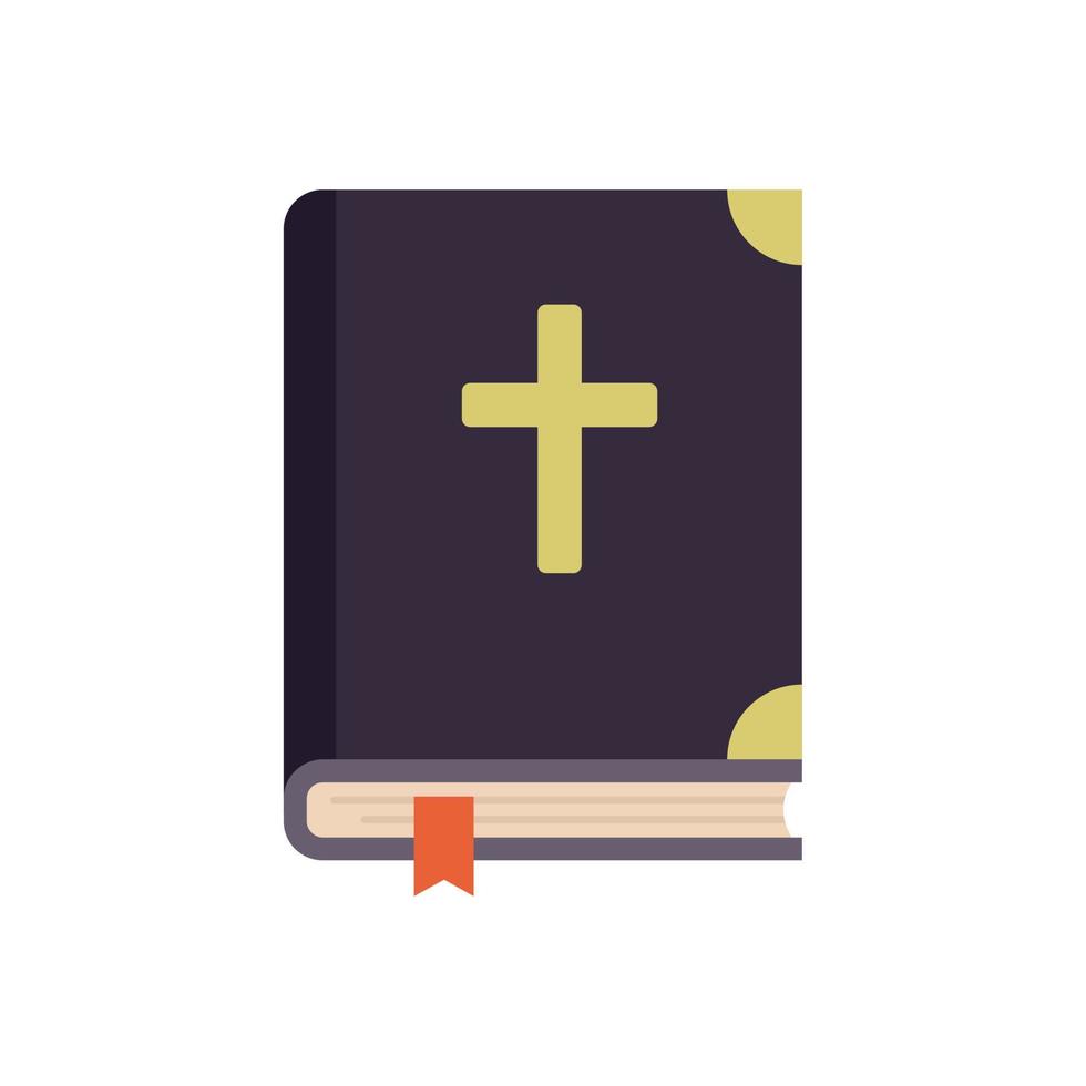 santa biblia icono plano aislado vector