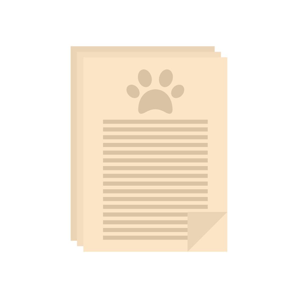 Dog documents icon flat isolated vector