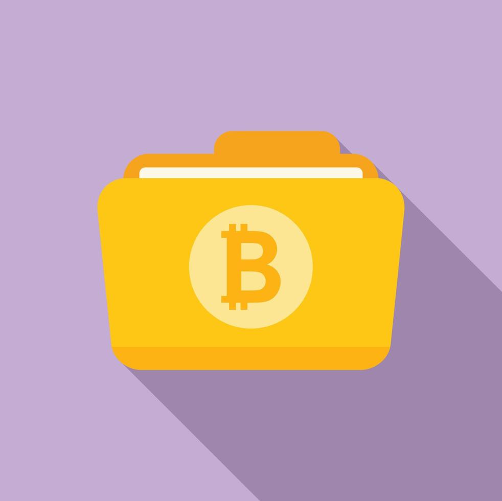 icono de carpeta bitcoin vector plano. dinero criptográfico