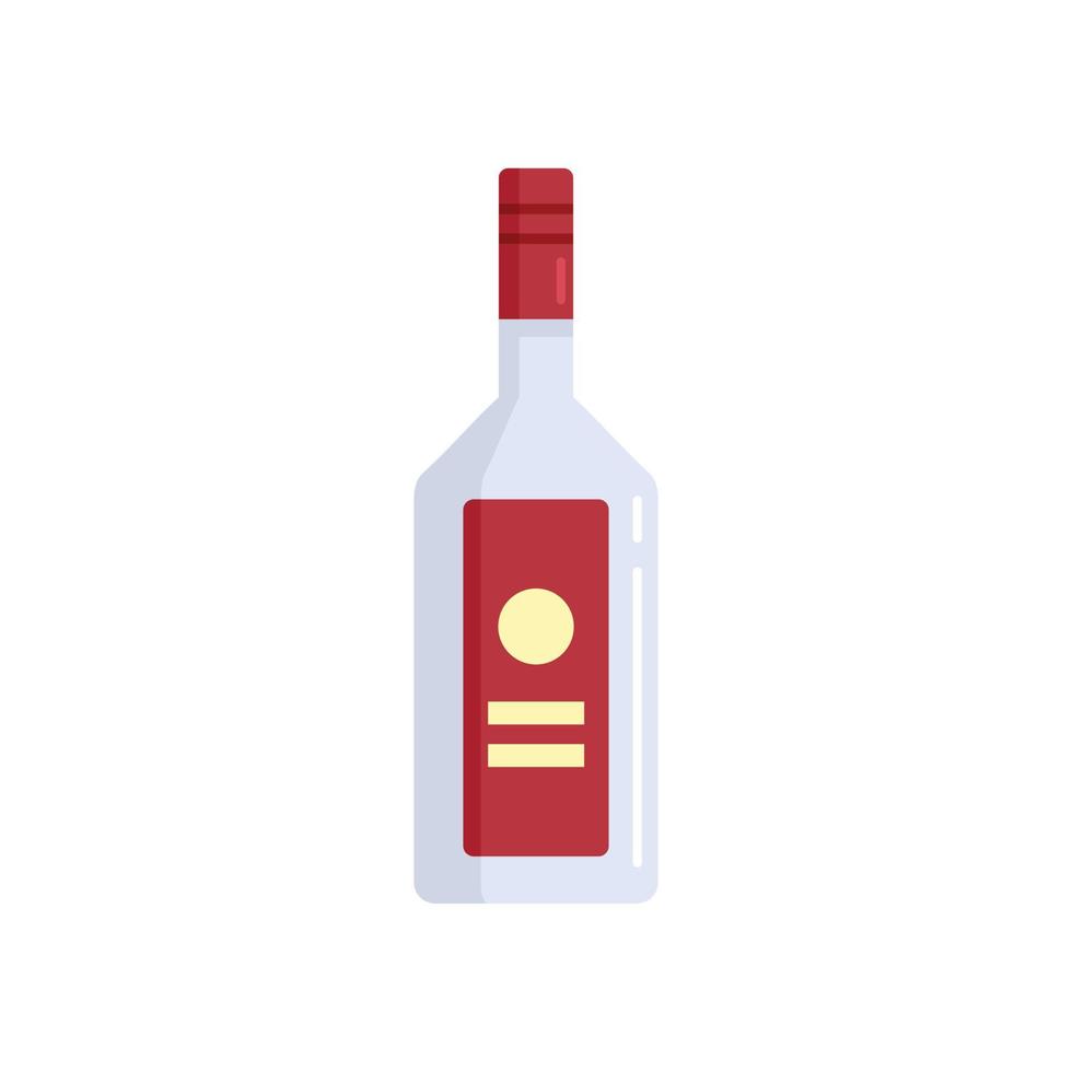 beber vodka botella icono plano aislado vector