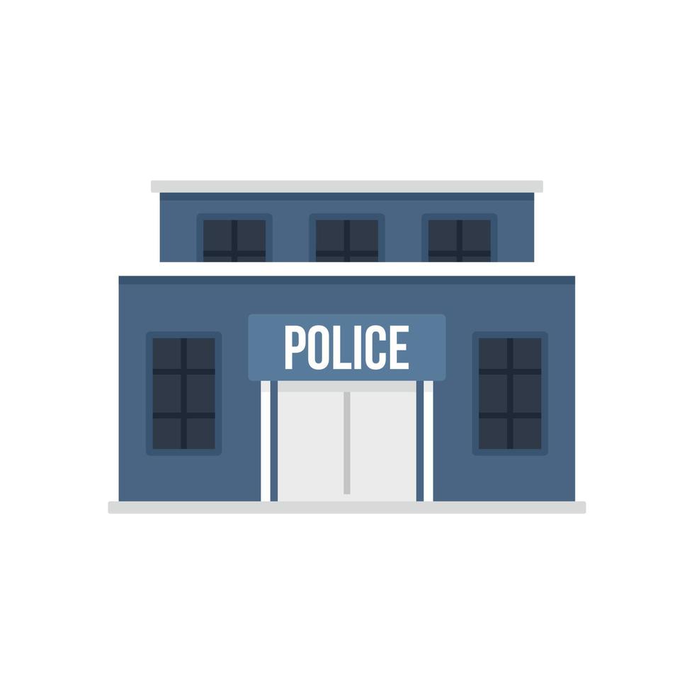 Police building icon flat isolated vector