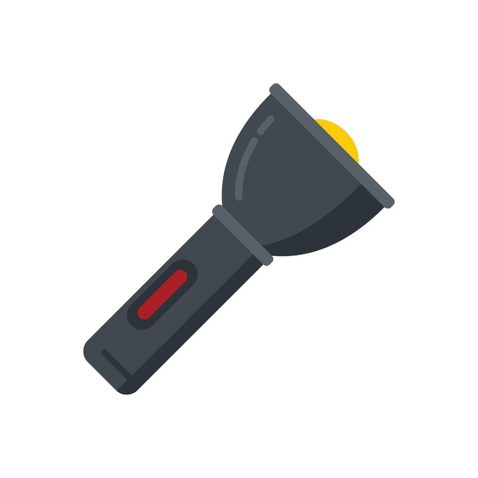 Policeman flashlight icon flat isolated vector