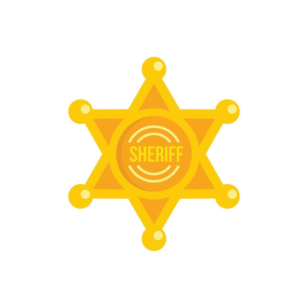 vector aislado plano de icono de estrella de sheriff