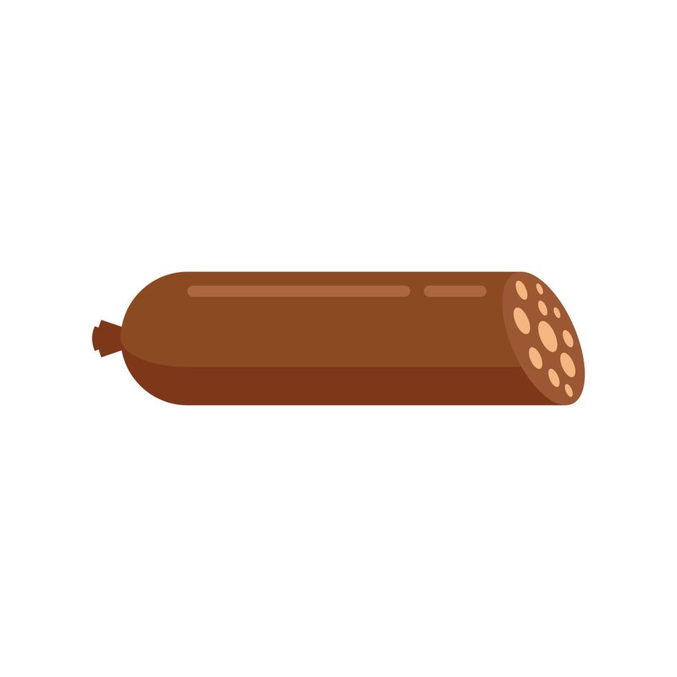 Raw sausage icon flat isolated vector