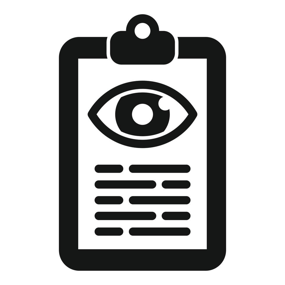 vector simple del icono del portapapeles de control ocular. prueba de cuidado