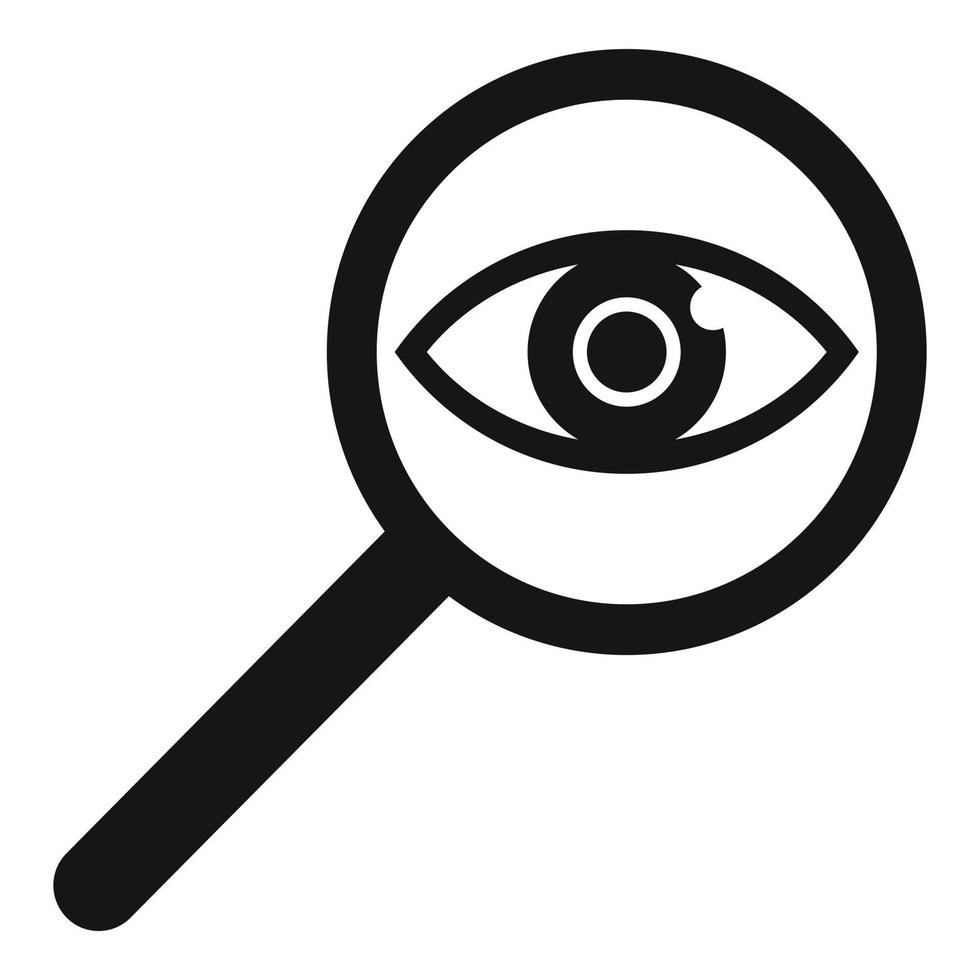 Magnifier icon simple vector. Eye test vector