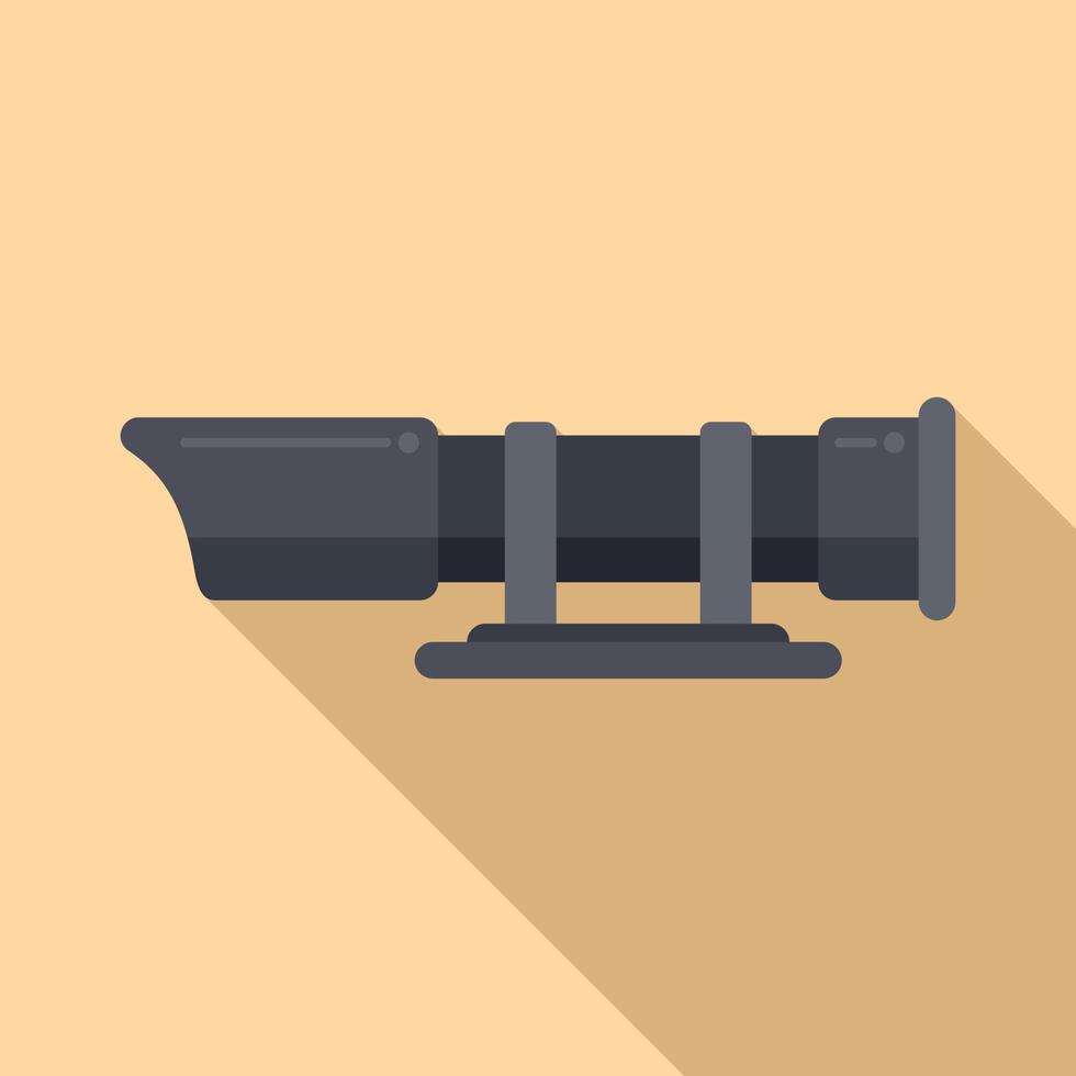 Steel scope icon flat vector. Rifle gun vector