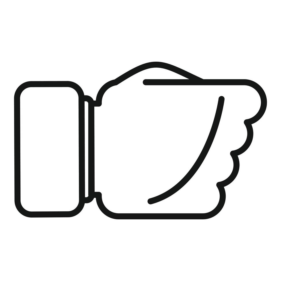Fist icon outline vector. Hold palm vector