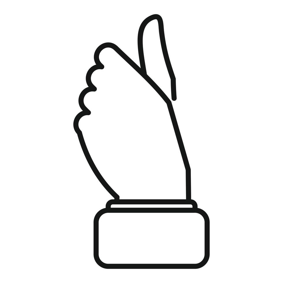 Take hand gesture icon outline vector. Sign pose vector