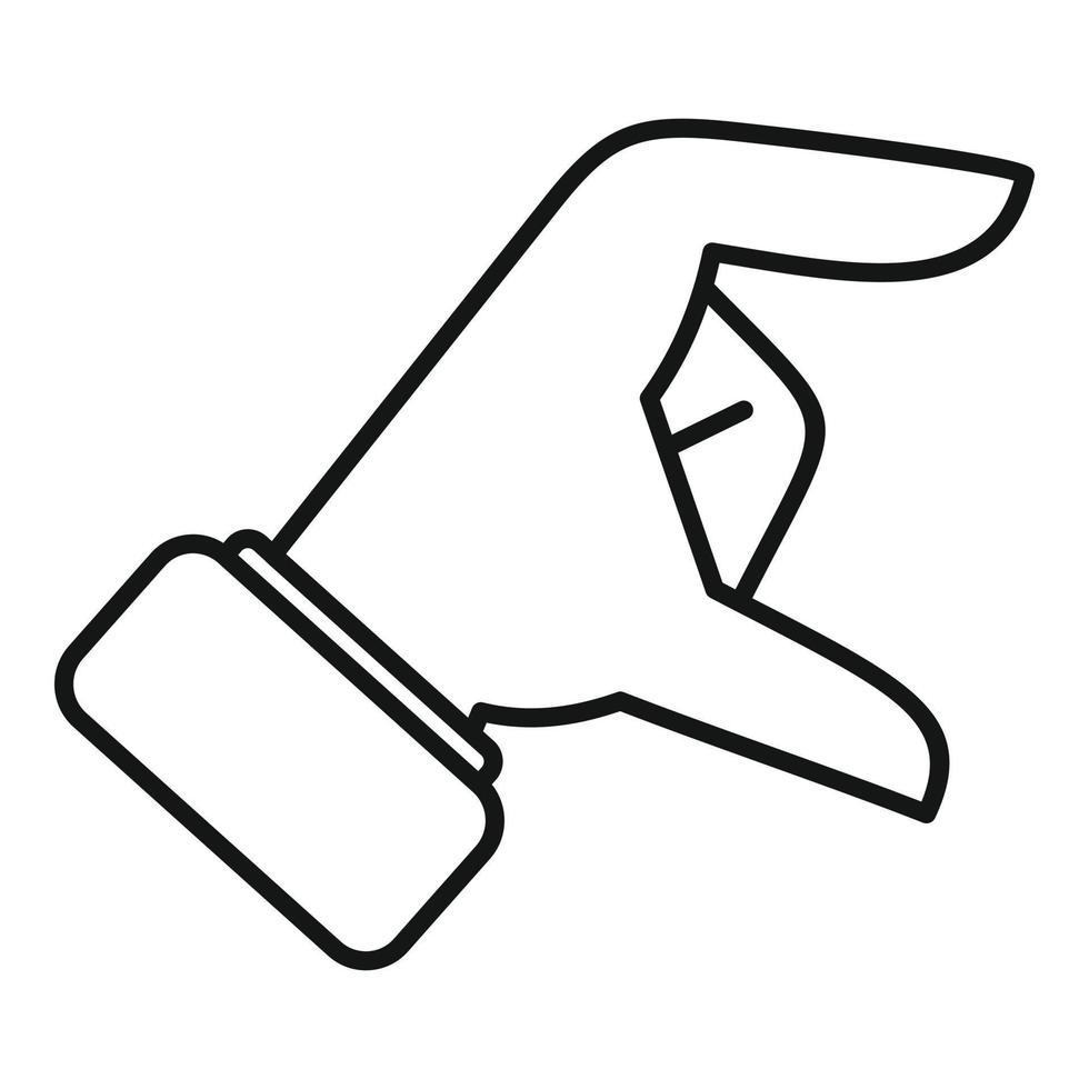 Small thumb up icon outline vector. Arm gesture vector