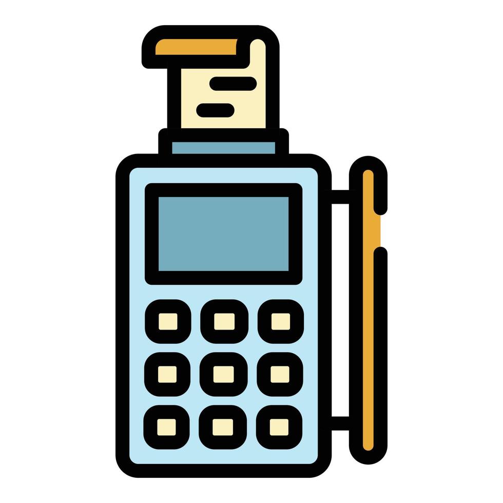 Pos machine icon color outline vector