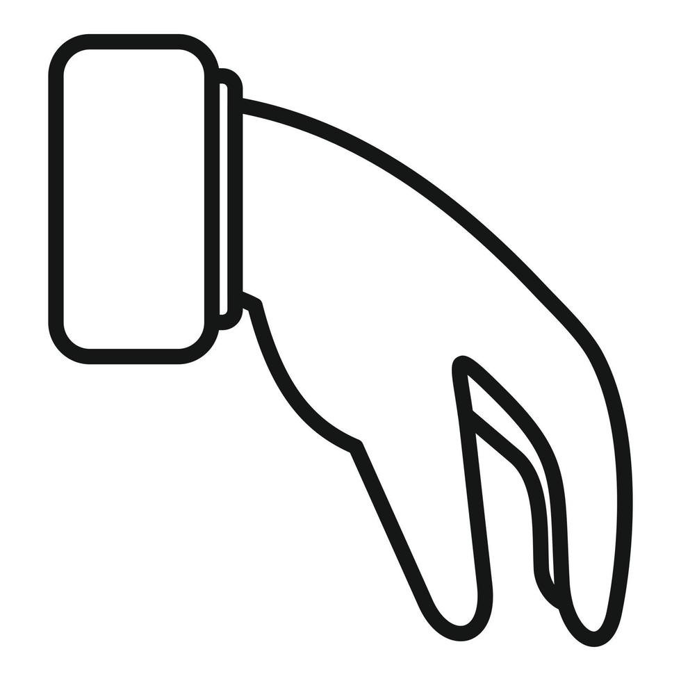 Take finger icon outline vector. Arm pose vector