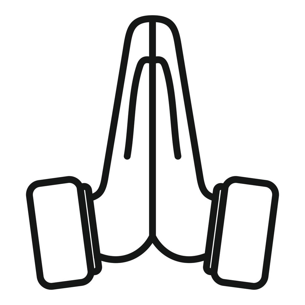 Hand icon outline vector. Finger hold vector
