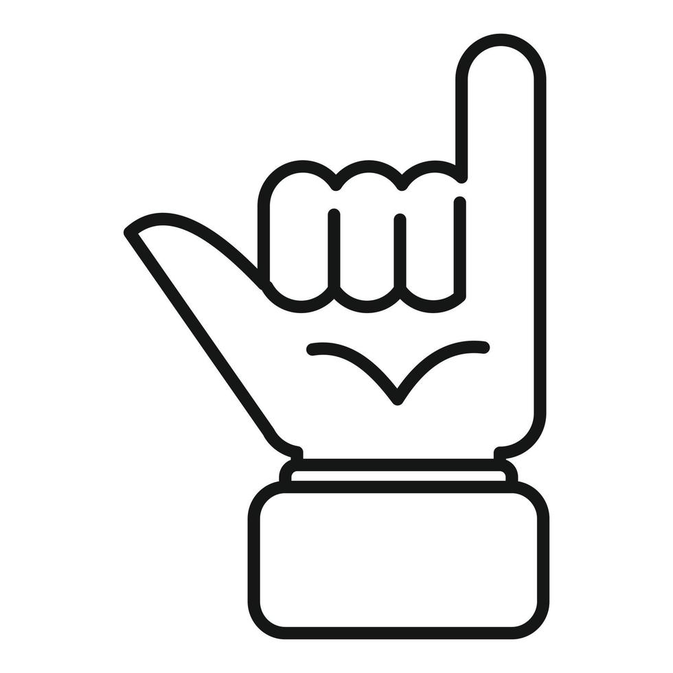 vector de contorno de icono de gesto de mano. agarre con los dedos