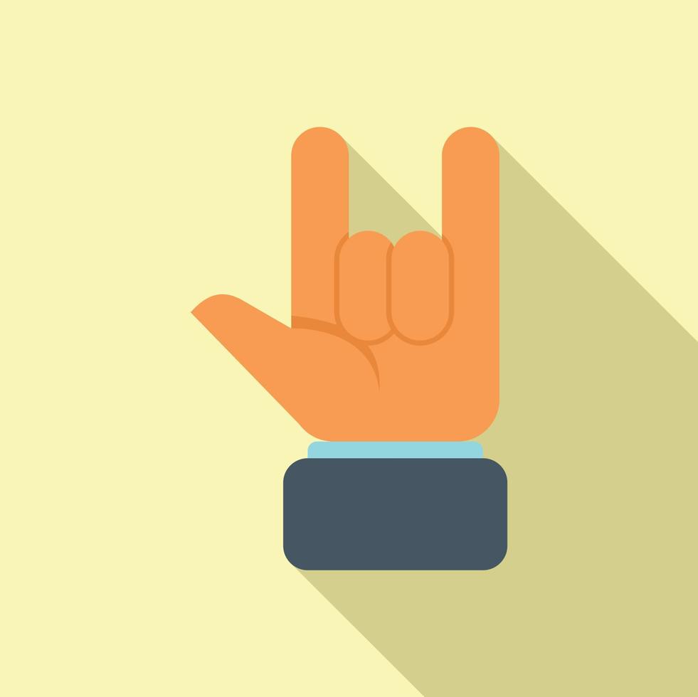 Rock hand icon flat vector. Pose sign vector