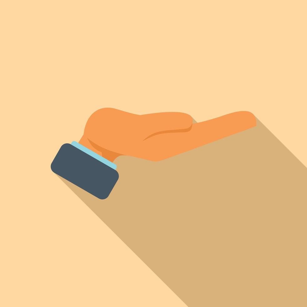 Open palm icon flat vector. Finger hold vector