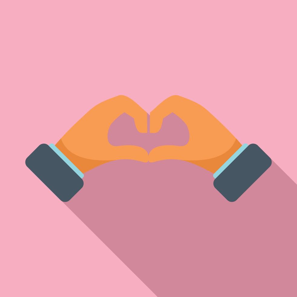 Heart gesture icon flat vector. Arm pose vector