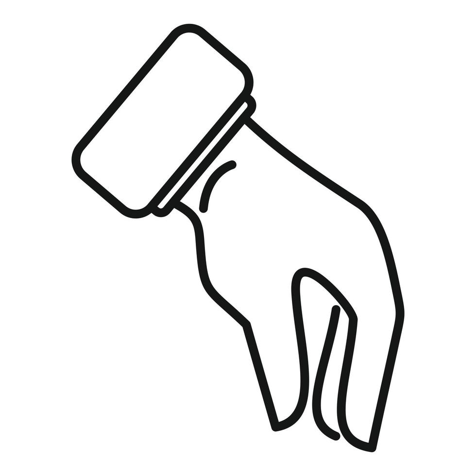 Stop gesture icon outline vector. Finger hold vector