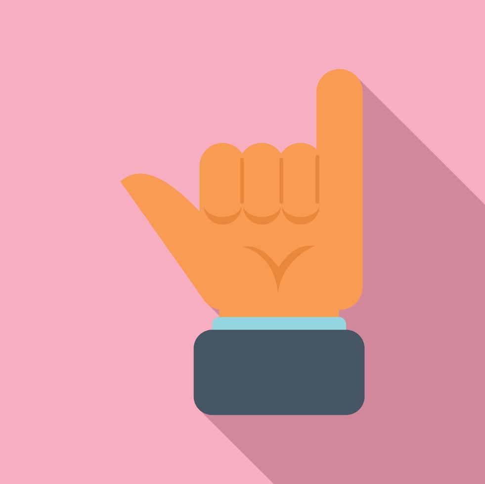 Rock sign icon flat vector. Finger hold vector