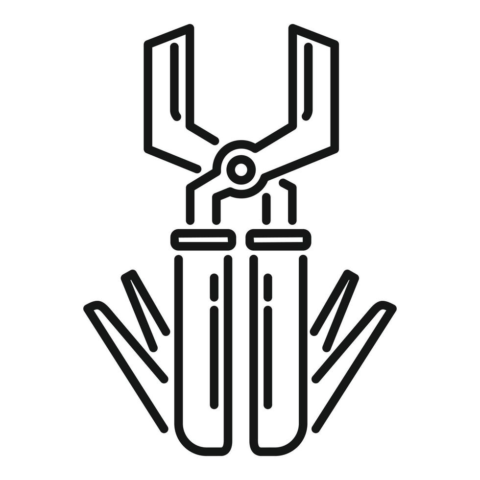 Knife icon outline vector. Army multitool vector