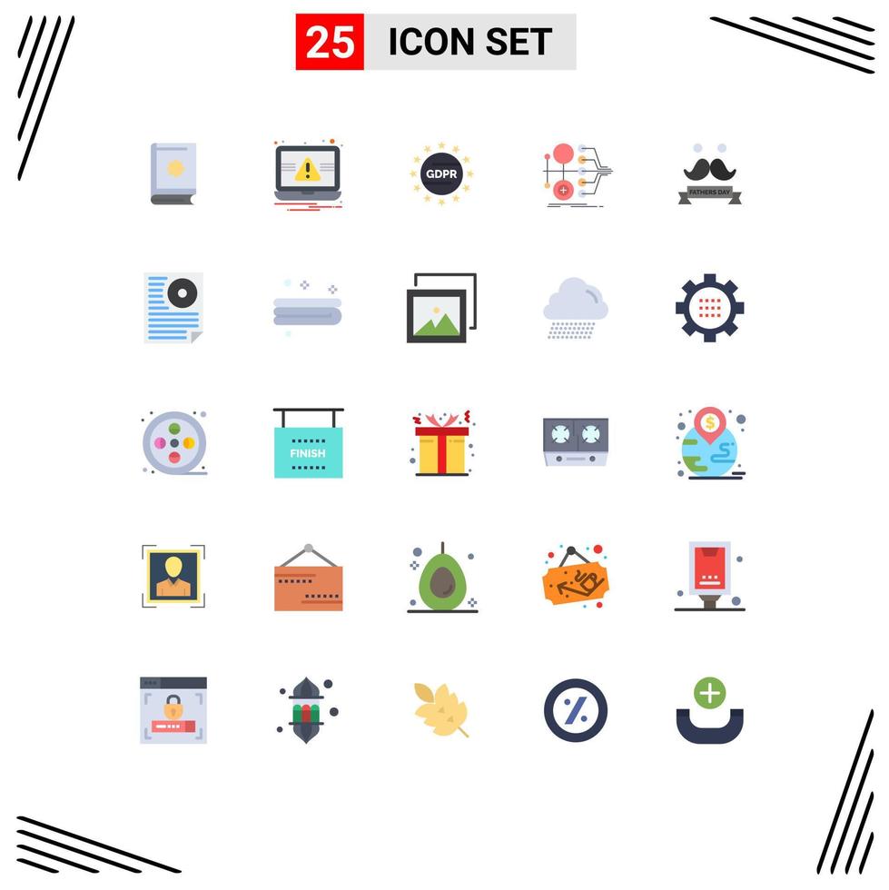 25 Universal Flat Colors Set for Web and Mobile Applications value money alert finance protection Editable Vector Design Elements