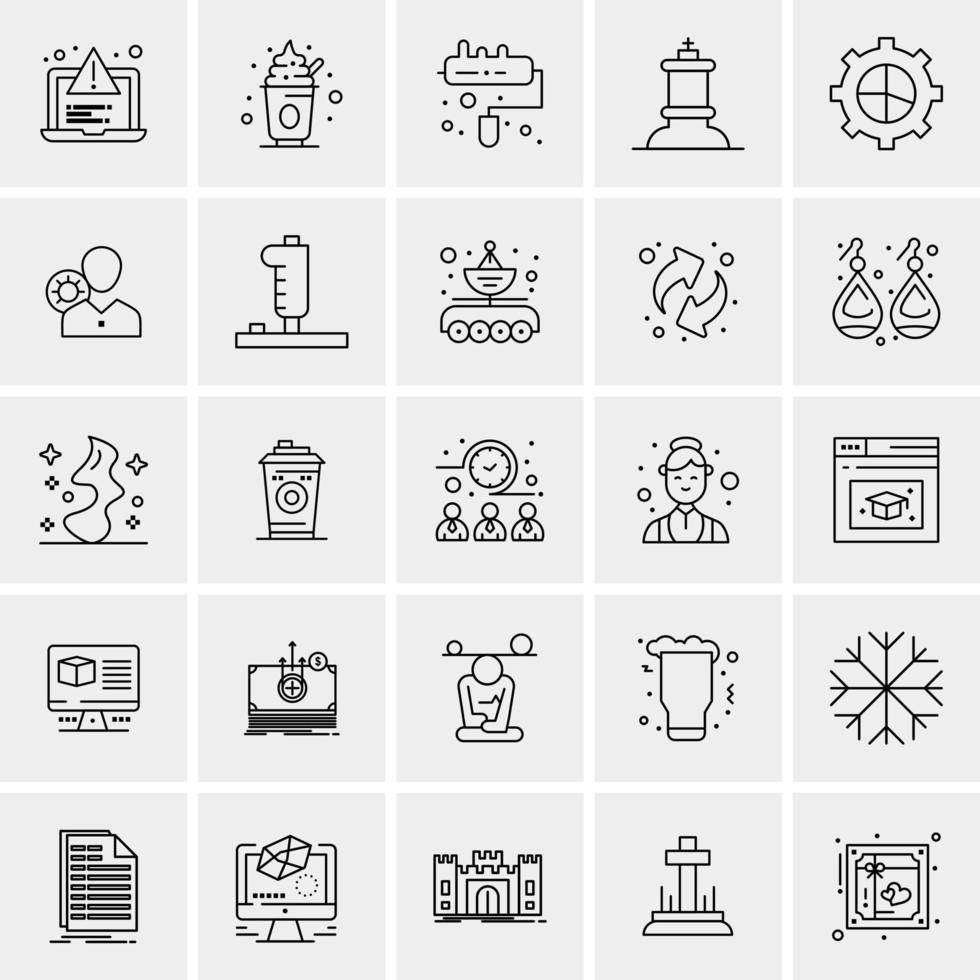 25 iconos de negocios universales vector ilustración de icono creativo para usar en proyectos relacionados con la web y dispositivos móviles