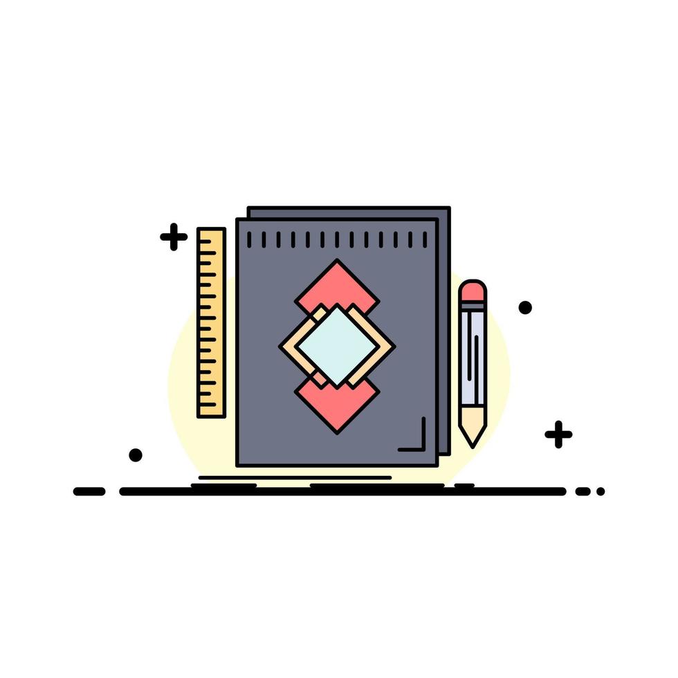 design Tool identity draw development Flat Color Icon Vector