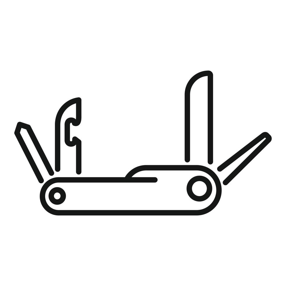 vector de contorno de icono de instrumento multiherramienta. cuchillo de herramienta