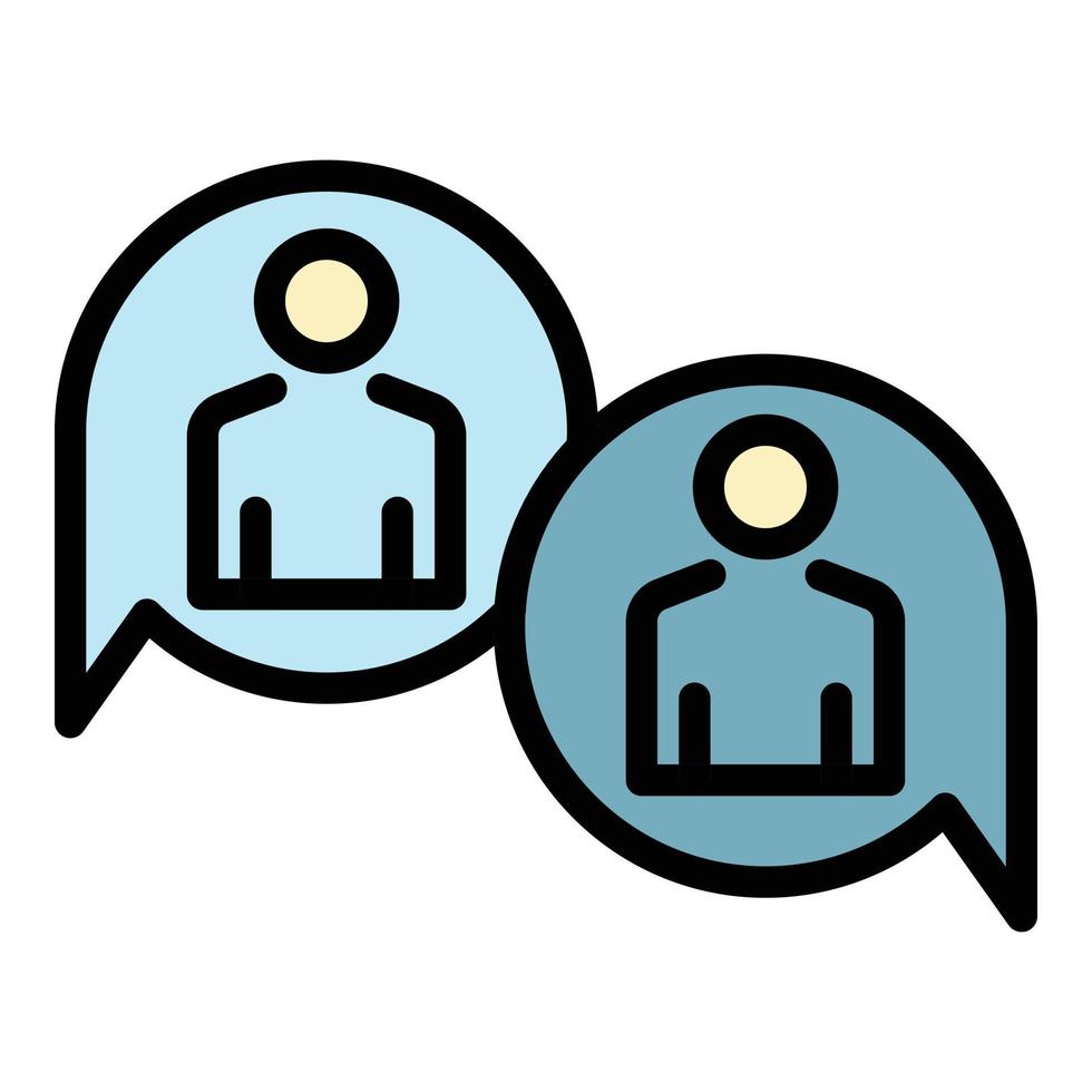 People in chat bubbles icon color outline vector